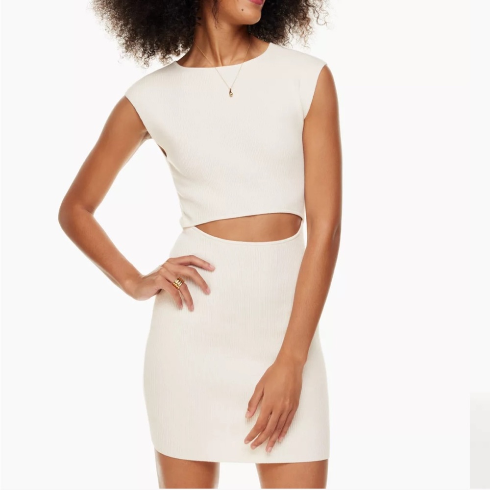 Wilfred Free Cutout Knit Mini Dress Ivory